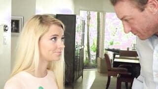 Blonde teen disciplined with big stepdaddy dick