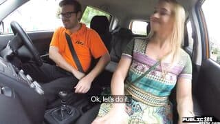 European schoolgirl publicly nailed inside driving lesson