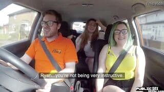 British bbw publicly banged inside vehicle before eating creampie
