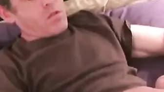 Throbbing cock amateur jerks off after passionate interview